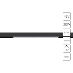 A4673PL-1BK Трековый магнитный светодиодный светильник Arte Lamp Linea 2.0 CRI90+ 3000К 1020Лм 120° 20Вт A4673PL-1BK Трековый магнитный светодиодный светильник Arte Lamp Linea 2.0 CRI90+ 3000К 1020Лм 120° 20Вт